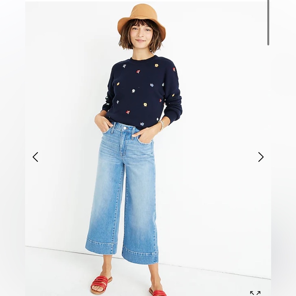 Madewell Wide Leg Crop Jeans in Delancey Wash